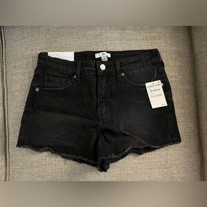 Black high rise shorts